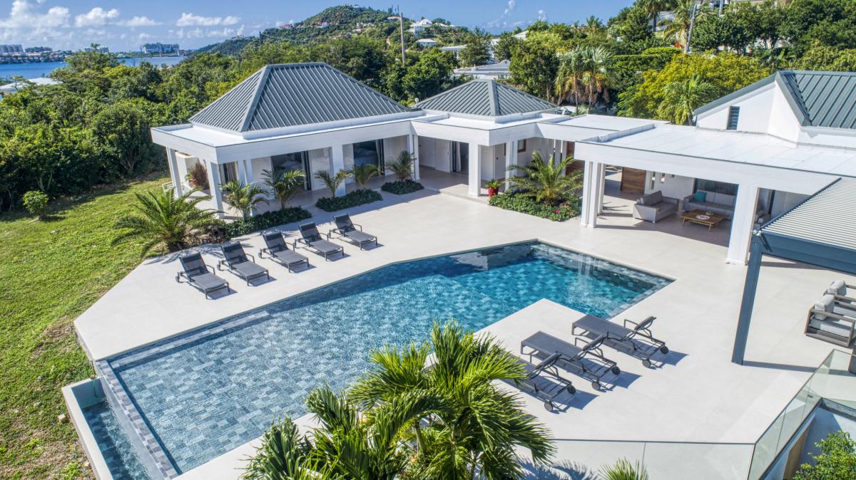 Location villa Saint Martin Terres Basses - villa 5 chambres 10 prsonnes - 300m de la plage de Baie aux Prunes - Vue mer et Piscine (34)